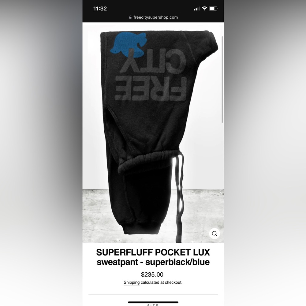 SUPERFLUFF POCKET LUX sweatpant - superblack/blue